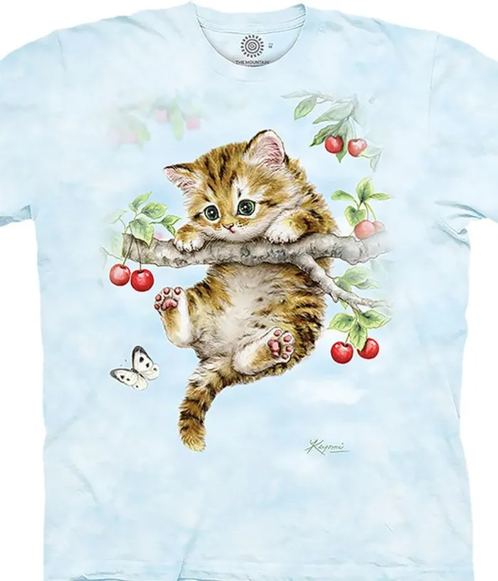 Liquid Blue Youth Kids Cherry Kitten Kids039 TShirt