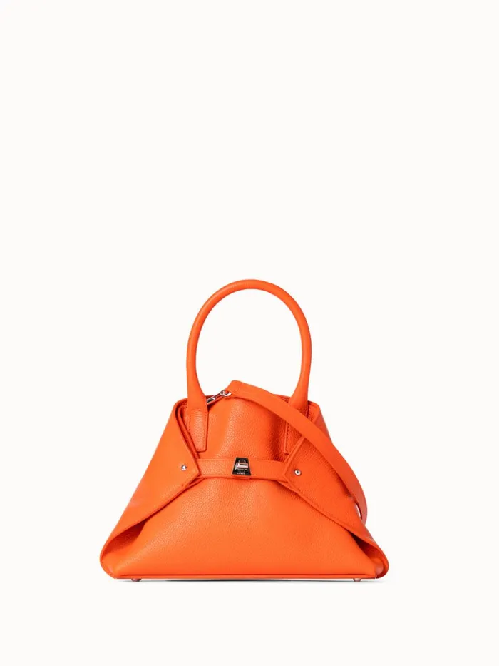 Little Ai Messenger Bag In Leather Zinnia Women Akris Top Handle Bags