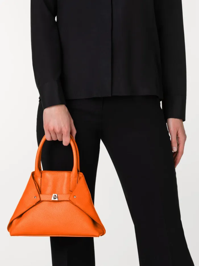 Little Ai Messenger Bag In Leather Zinnia Women Akris Top Handle Bags