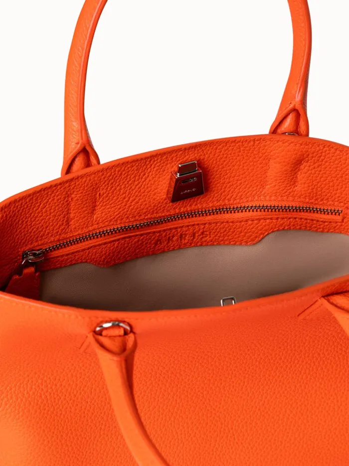 Little Ai Messenger Bag In Leather Zinnia Women Akris Top Handle Bags