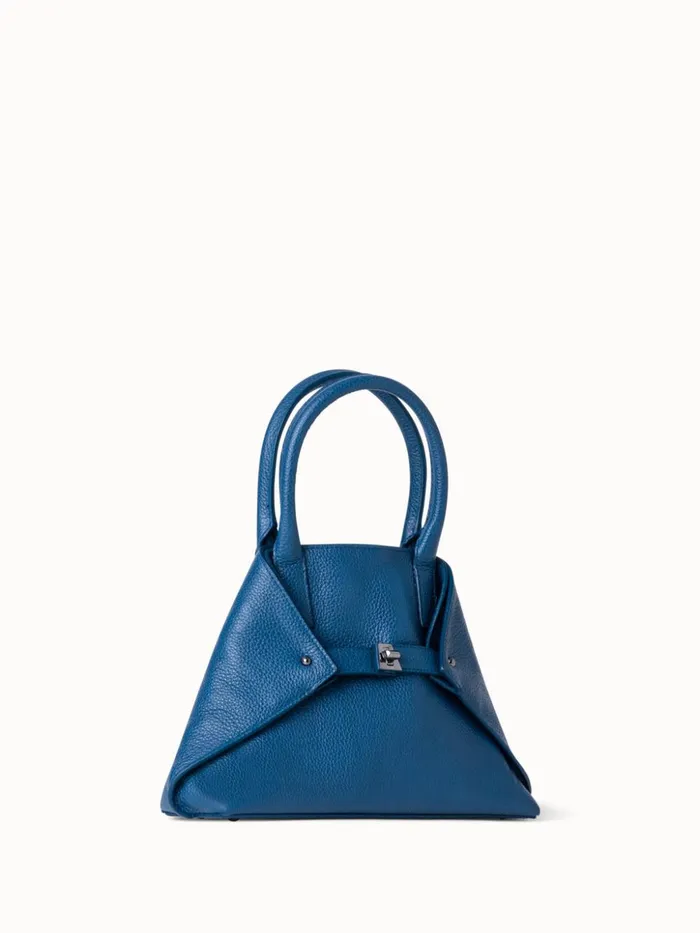 Little Ai Top Handle Bag In Cervocalf Leather Pacific Women Akris Top Handle Bags