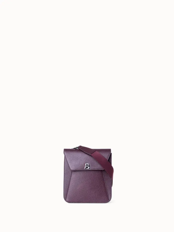 Little Anouk Messenger Bag In Leather Burgundy Women Akris Crossbody Bags