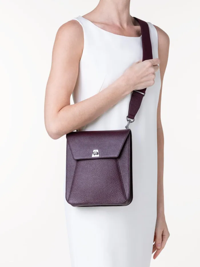 Little Anouk Messenger Bag In Leather Burgundy Women Akris Crossbody Bags