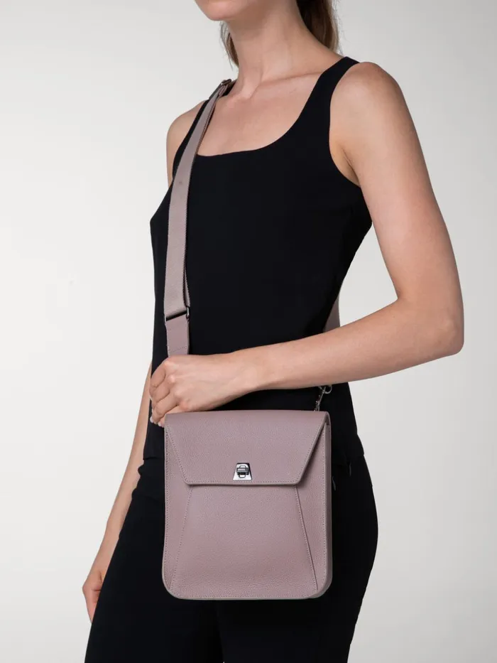 Little Anouk Messenger In Calf Leather Taupe Women Akris Crossbody Bags