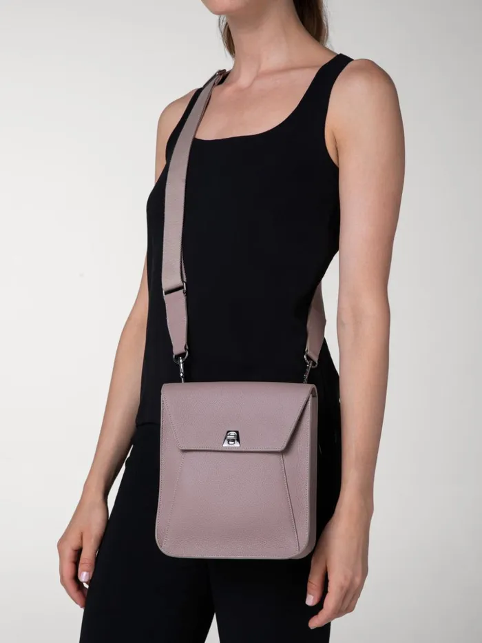 Little Anouk Messenger In Calf Leather Taupe Women Akris Crossbody Bags