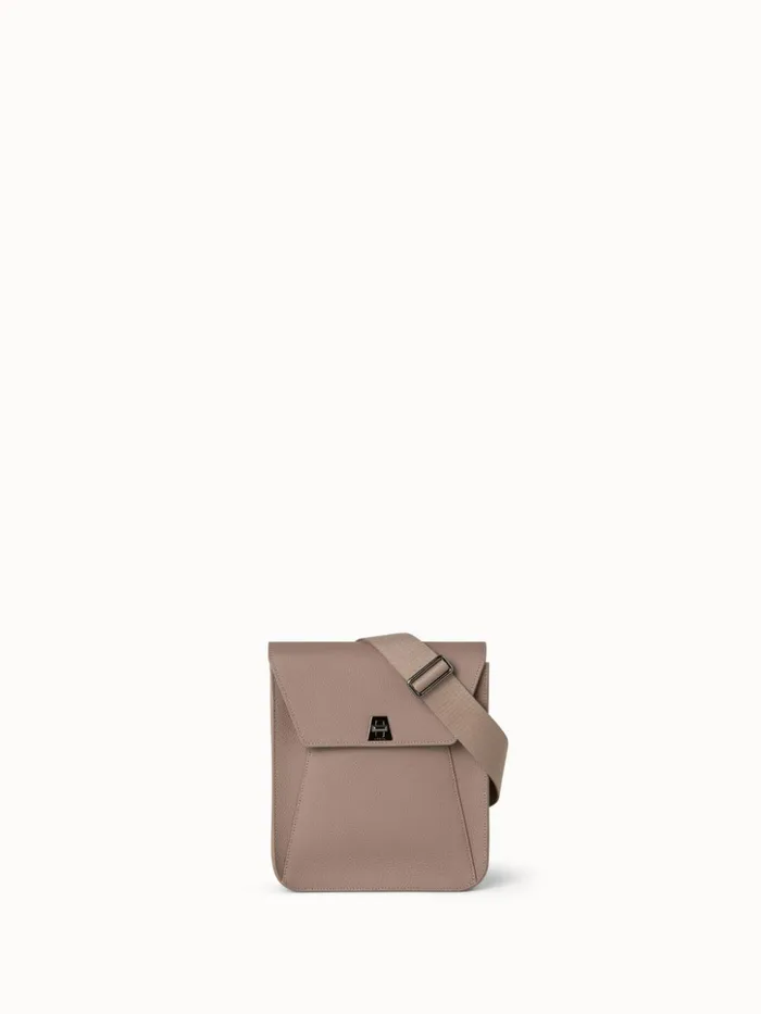 Little Anouk Messenger In Calf Leather Taupe Women Akris Crossbody Bags