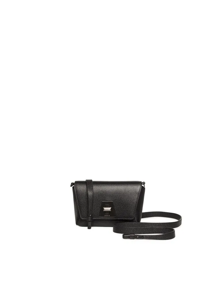 Little Day Bag In Cervocalf Leather With Graphite Colored Hardware Black Women Akris Crossbody Bags Little Day Bag In Cervocalf Leather With Graphite Colored Hardware Black Women Akris Crossbody Bags