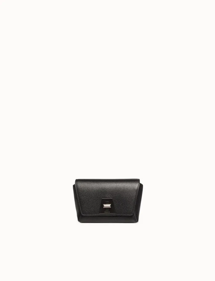Little Day Bag In Cervocalf Leather With Graphite Colored Hardware Black Women Akris Crossbody Bags