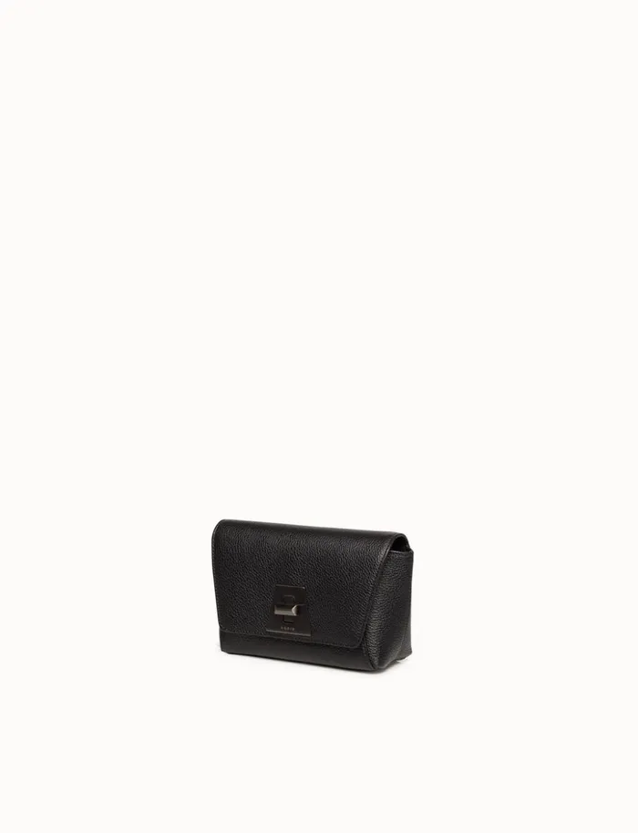 Little Day Bag In Cervocalf Leather With Graphite Colored Hardware Black Women Akris Crossbody Bags