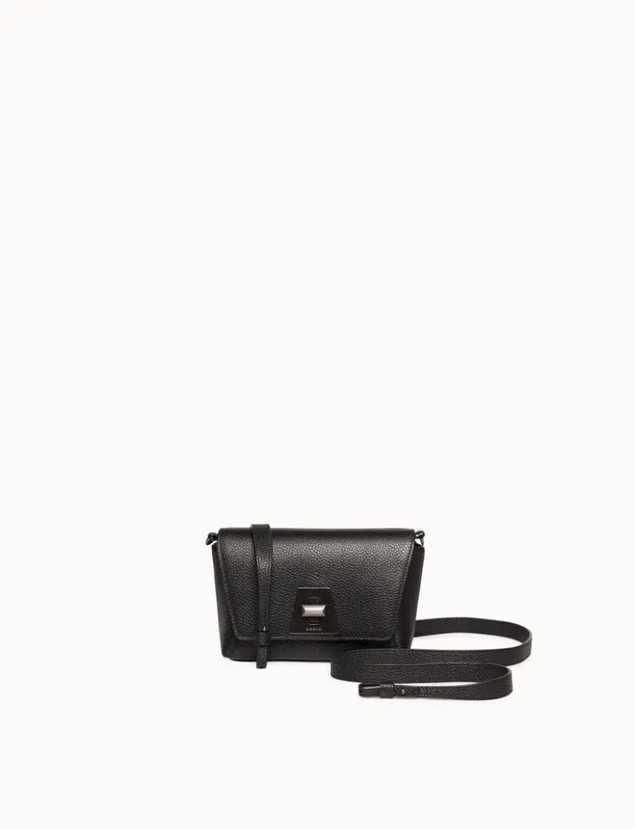 Little Day Bag In Cervocalf Leather With Graphite Colored Hardware Black Women Akris Crossbody Bags