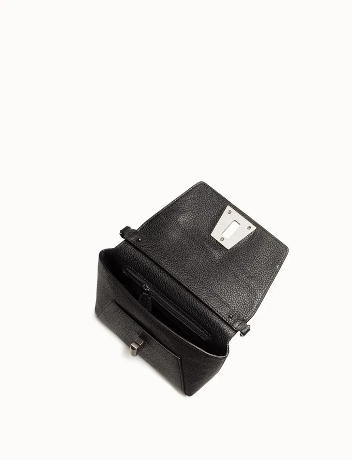 Little Day Bag In Cervocalf Leather With Graphite Colored Hardware Black Women Akris Crossbody Bags