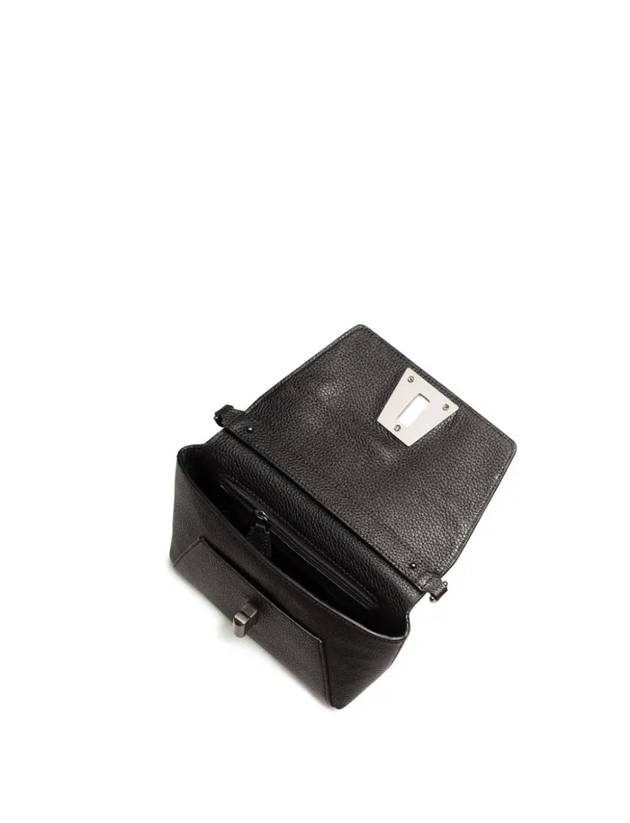 Little Day Bag In Cervocalf Leather With Graphite Colored Hardware Black Women Akris Crossbody Bags