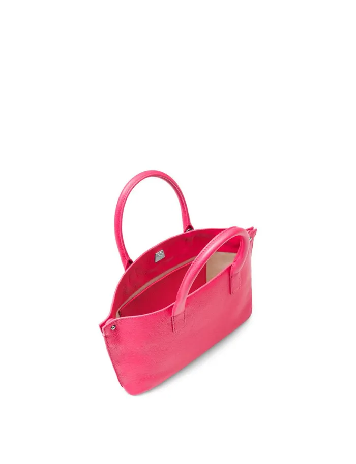 Little Messenger Bag In CervoStructured Calf Leather Rose Women Akris Top Handle Bags