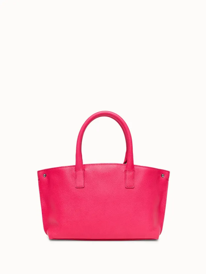 Little Messenger Bag In CervoStructured Calf Leather Rose Women Akris Top Handle Bags
