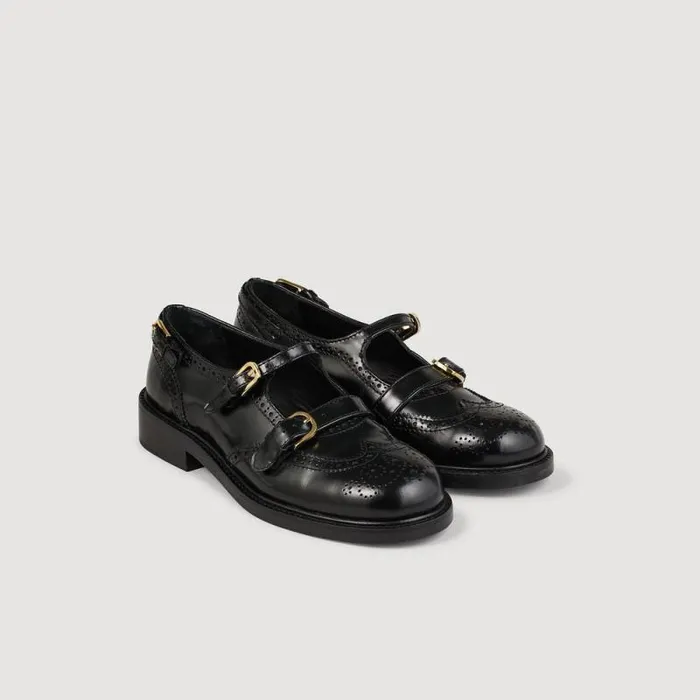 Loafers and Flats Women SANDRO MultiBuckle Mary Jane Flats Black