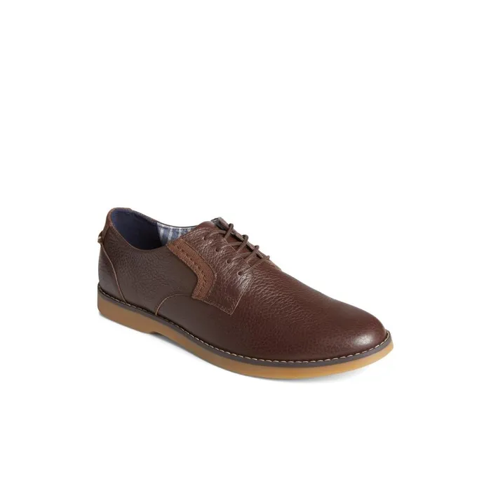 Loafers and Oxfords Men Sperry Newman Oxford Dress Shoe Brown Leather Smooth
