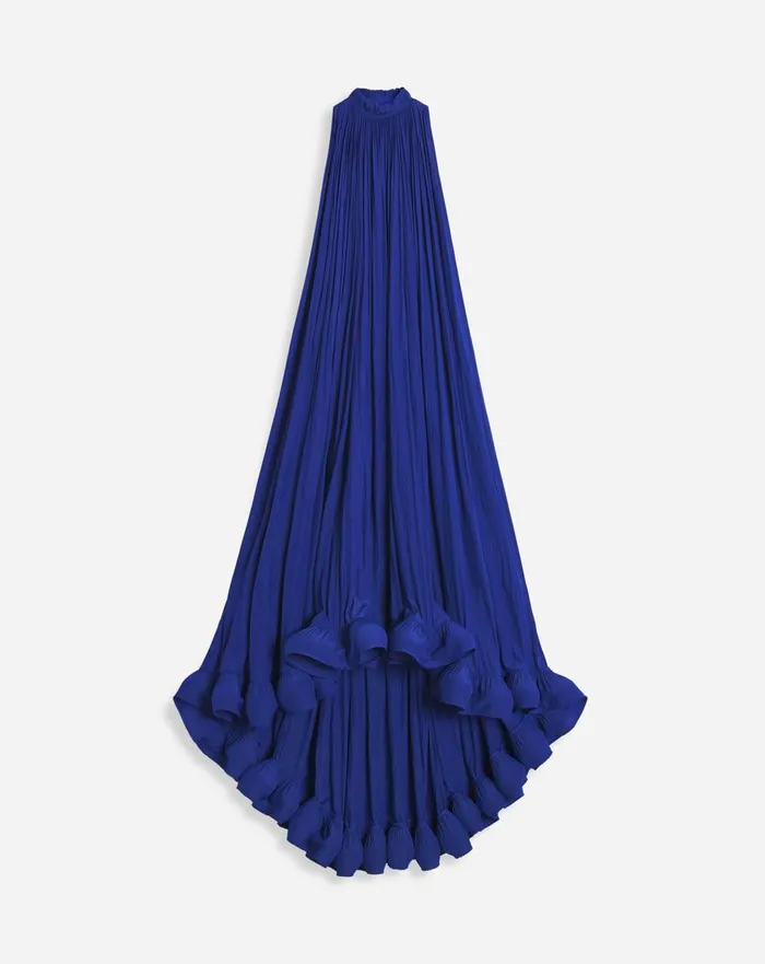 Long Charmeuse Tribute Dress Indigo Women Lanvin Dresses