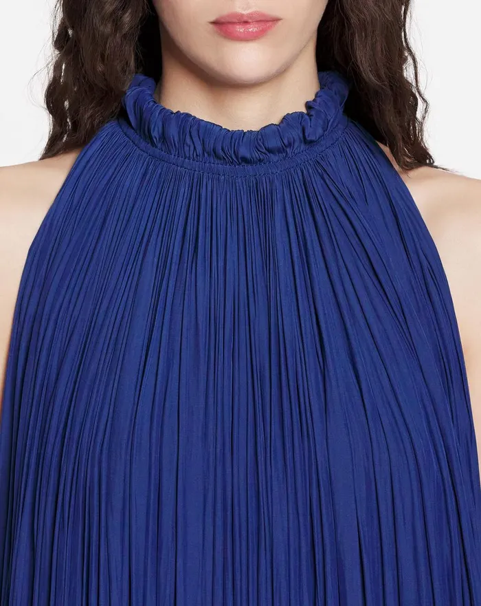 Long Charmeuse Tribute Dress Indigo Women Lanvin Dresses