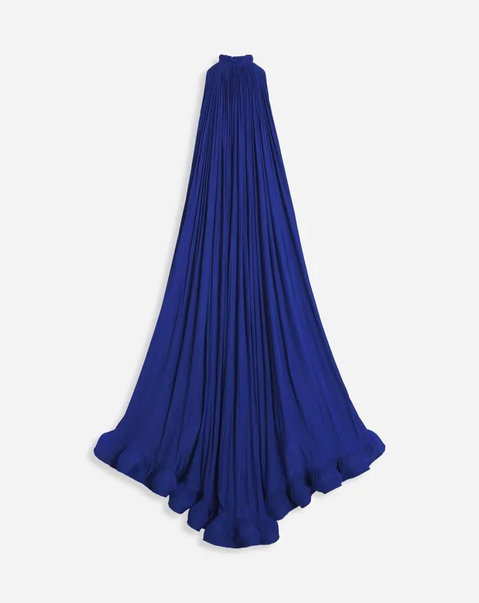 Long Charmeuse Tribute Dress Indigo Women Lanvin Dresses