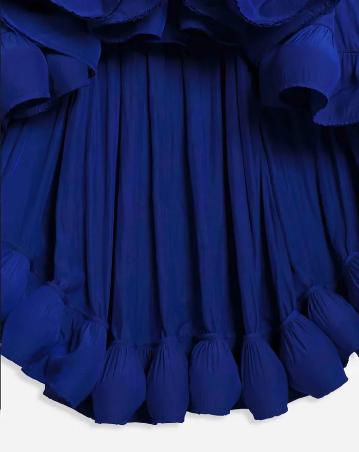 Long Charmeuse Tribute Dress Indigo Women Lanvin Dresses