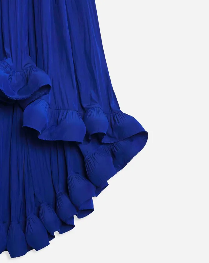 Long Charmeuse Tribute Dress Indigo Women Lanvin Dresses