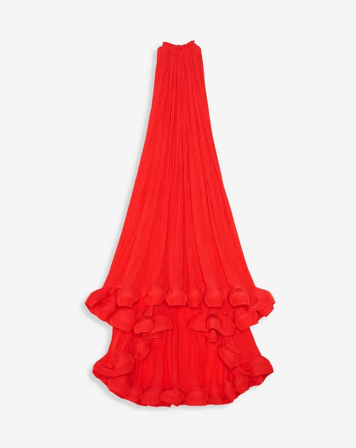 Long Charmeuse Tribute Dress Poppy Red Women Lanvin Dresses
