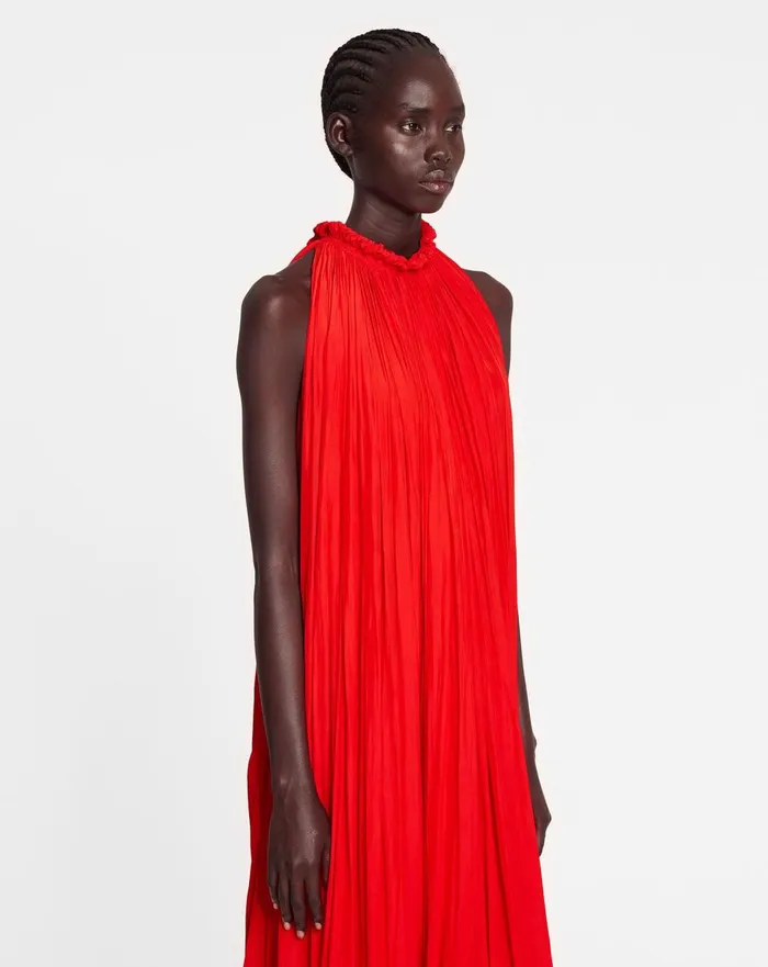 Long Charmeuse Tribute Dress Poppy Red Women Lanvin Dresses