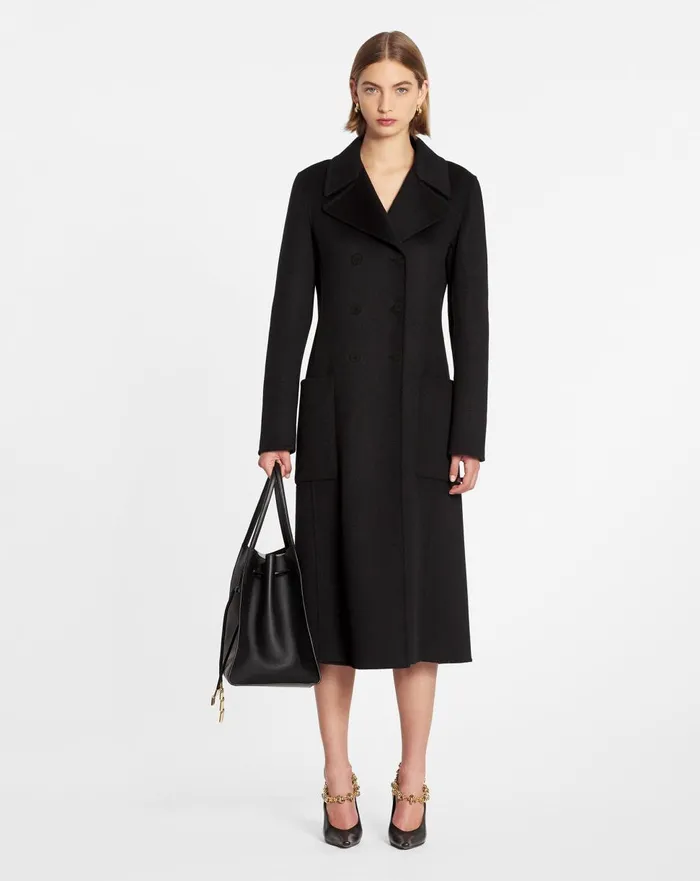 Long Coat In Doublefaced Cashmere Black Women Lanvin Coats and Jackets