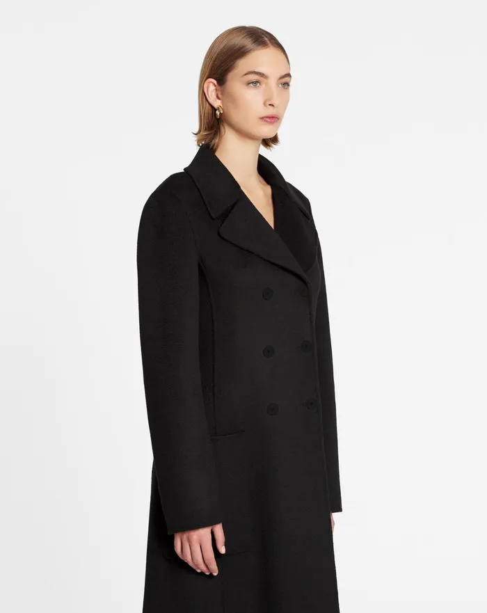 Long Coat In Doublefaced Cashmere Black Women Lanvin Coats and Jackets