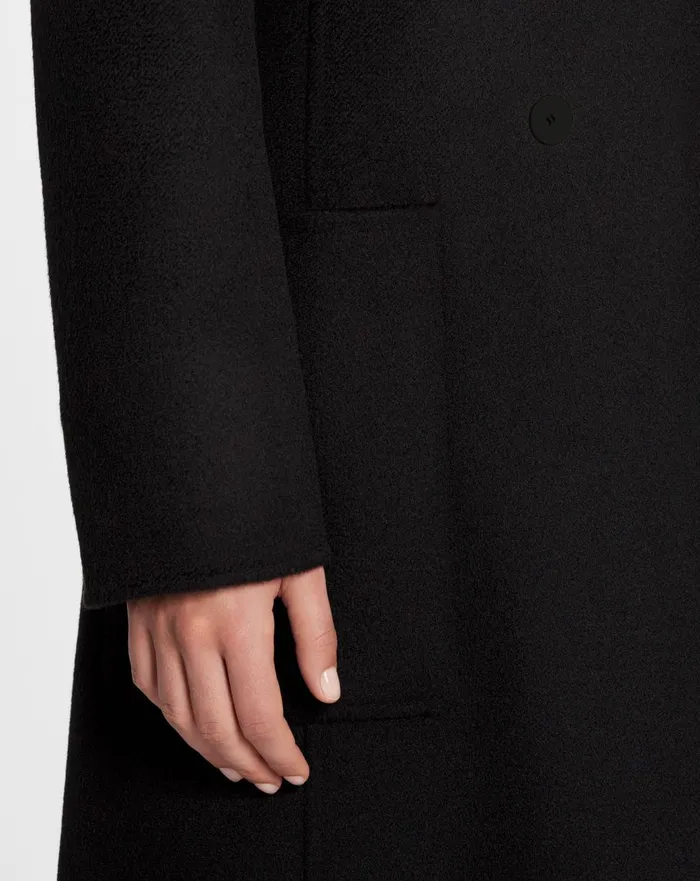 Long Coat In Doublefaced Cashmere Black Women Lanvin Coats and Jackets