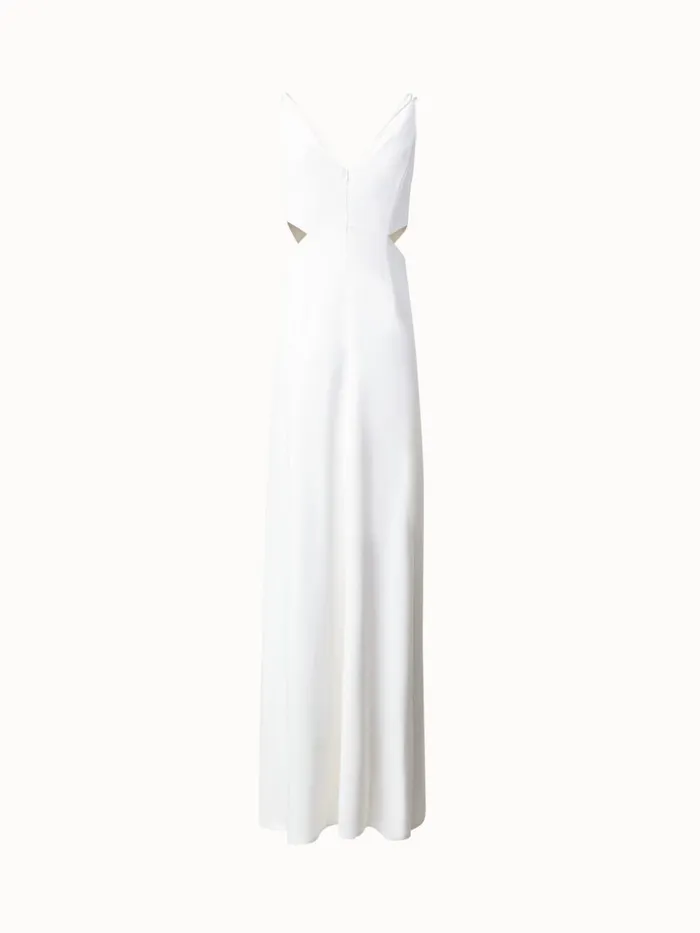 Long Evening Dress With Side Cut Outs Ecru Women Akris Dresses