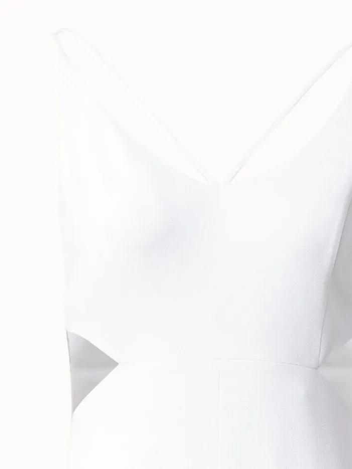 Long Evening Dress With Side Cut Outs Ecru Women Akris Dresses