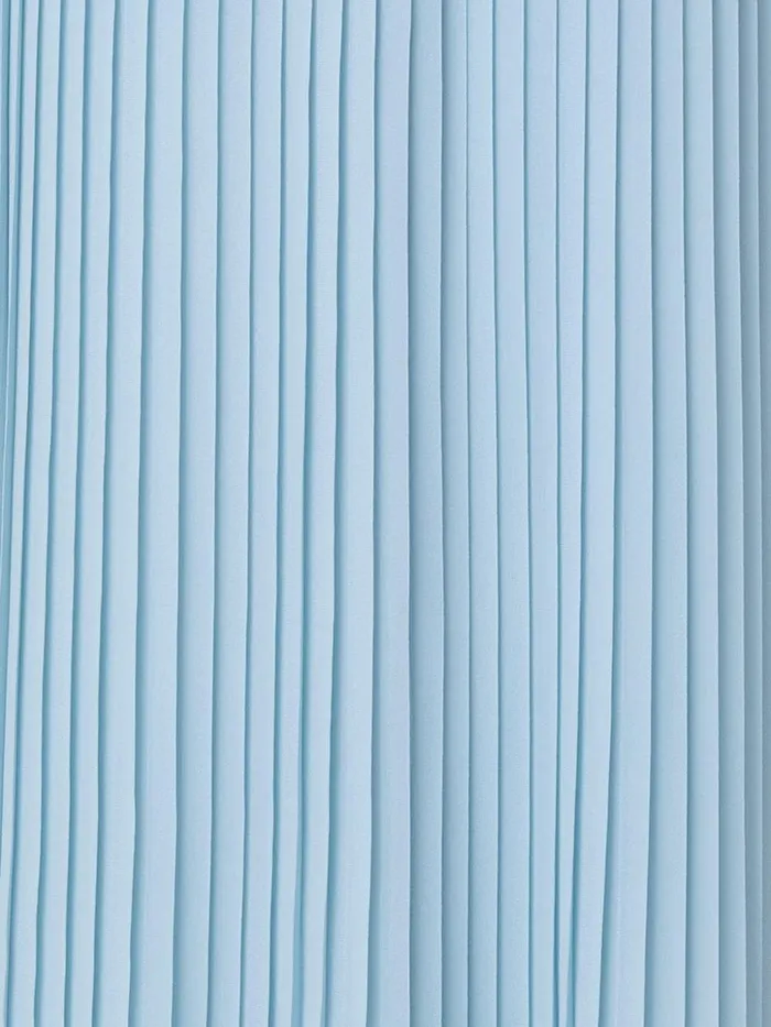 Long Pleated Gown With Long Flared Sleeves Bleached Denim Women Akris Dresses
