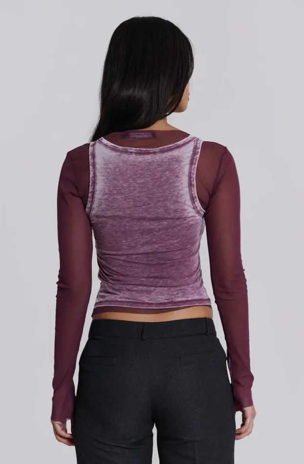 Long Sleeve Tops Women Jaded London Lia Top In Magenta