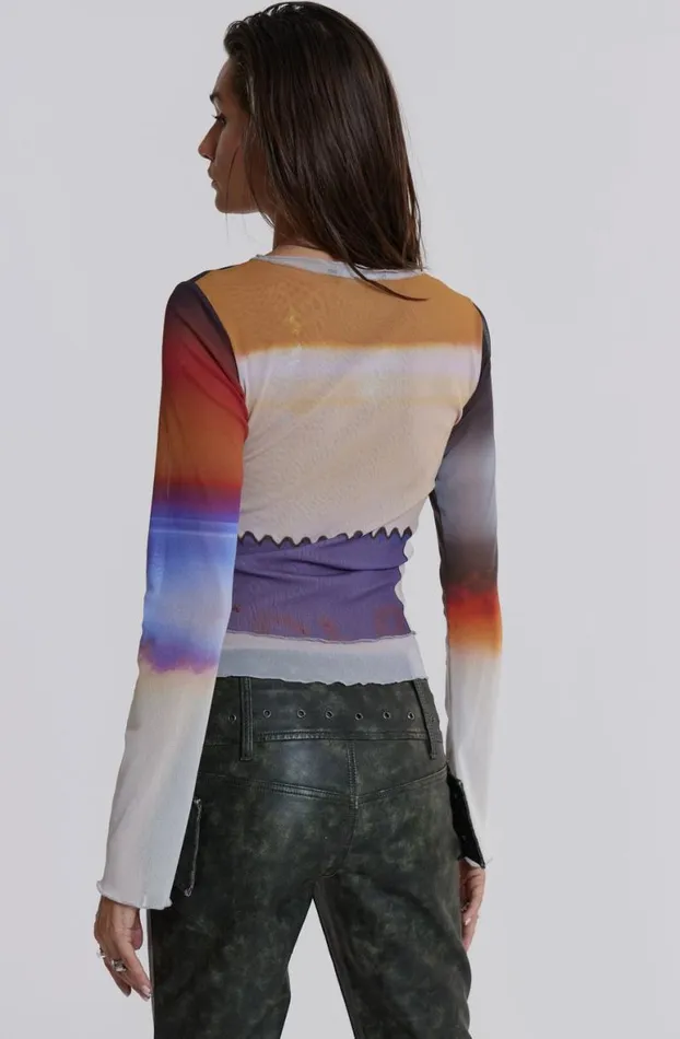 Long Sleeve Tops Women Jaded London Reverie Mesh Long Sleeve Top
