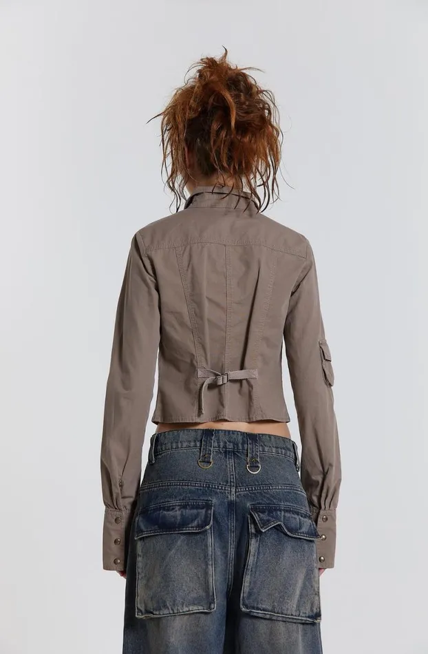 Long Sleeve Tops Women Jaded London Solstice Cargo Shirt