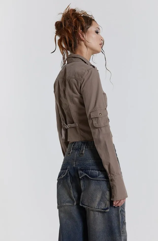 Long Sleeve Tops Women Jaded London Solstice Cargo Shirt