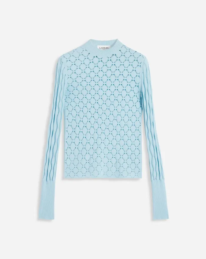 Longsleeved Top In Lace Effect Knit Budgie Women Lanvin Tops