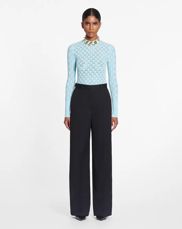 Longsleeved Top In Lace Effect Knit Budgie Women Lanvin Tops Longsleeved Top In Lace Effect Knit Budgie Women Lanvin Tops
