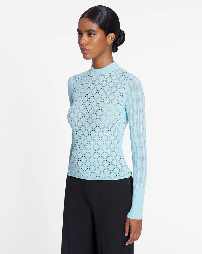 Longsleeved Top In Lace Effect Knit Budgie Women Lanvin Tops Longsleeved Top In Lace Effect Knit Budgie Women Lanvin Tops