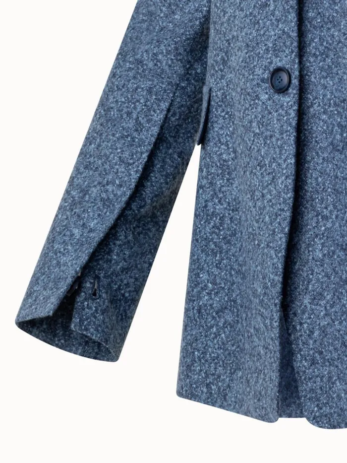 Long Tweed Flannel Jacket In Cashmere Linen Medium Denim Women Akris Jackets