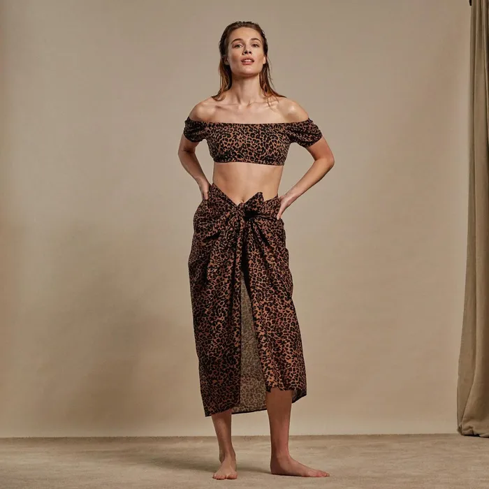 Love Stories Beach Cover Ups Chloe Pareo Scarf Leopard 8211 Women