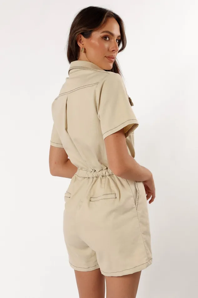 Lynn Playsuit 8211 Beige Beige Women Denim petalandpup
