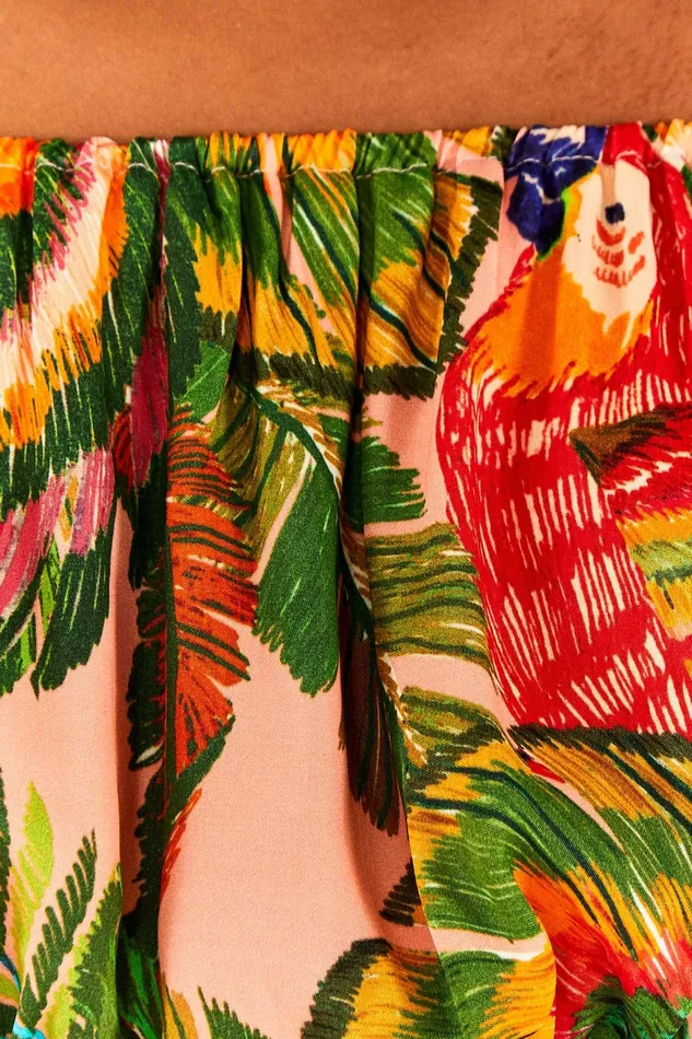 Macaw Leaves Off Shoulder Crop Top Women Farm Rio Crop Tops
