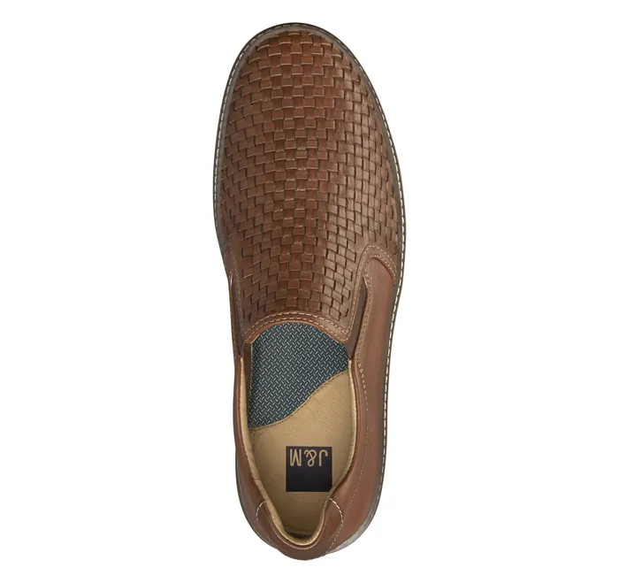 McGuffey Woven SlipOn Tan Full Grain Leather Sneakers Johnston and Murphy Men