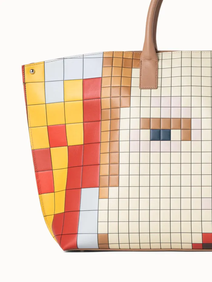 Medium Ai Messenger Bag In Leather With 3D Drei Teile Print Multicolor Women Akris Crossbody Bags