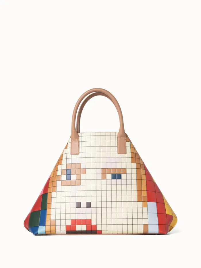 Medium Ai Messenger Bag In Leather With 3D Drei Teile Print Multicolor Women Akris Crossbody Bags