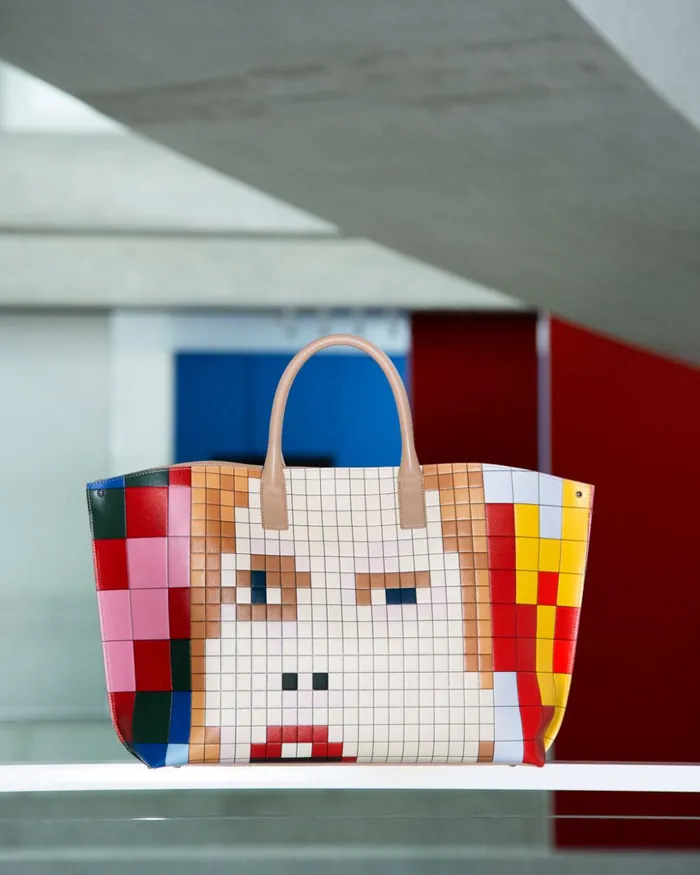 Medium Ai Messenger Bag In Leather With 3D Drei Teile Print Multicolor Women Akris Crossbody Bags