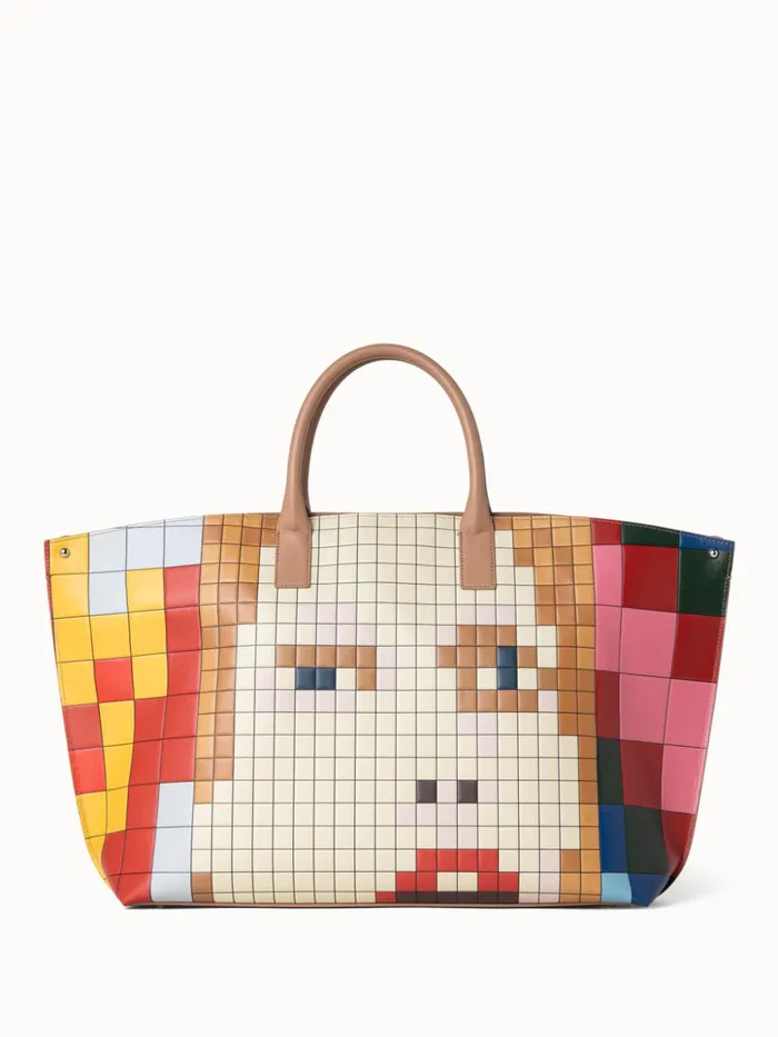 Medium Ai Messenger Bag In Leather With 3D Drei Teile Print Multicolor Women Akris Crossbody Bags