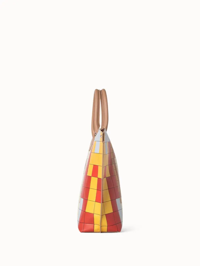 Medium Ai Messenger Bag In Leather With 3D Drei Teile Print Multicolor Women Akris Crossbody Bags
